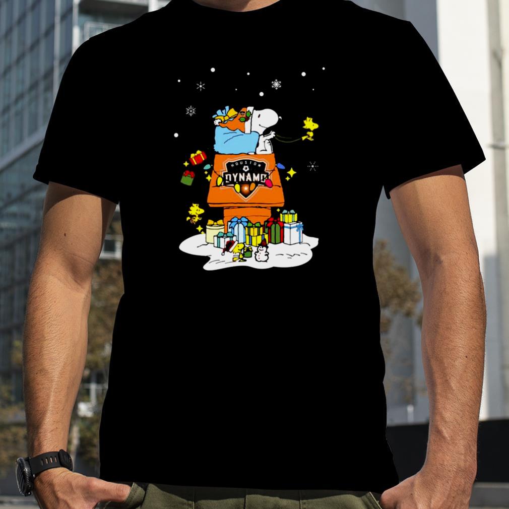 Houston Dynamo Santa Snoopy Wish You A Merry Christmas 2022 Shirt