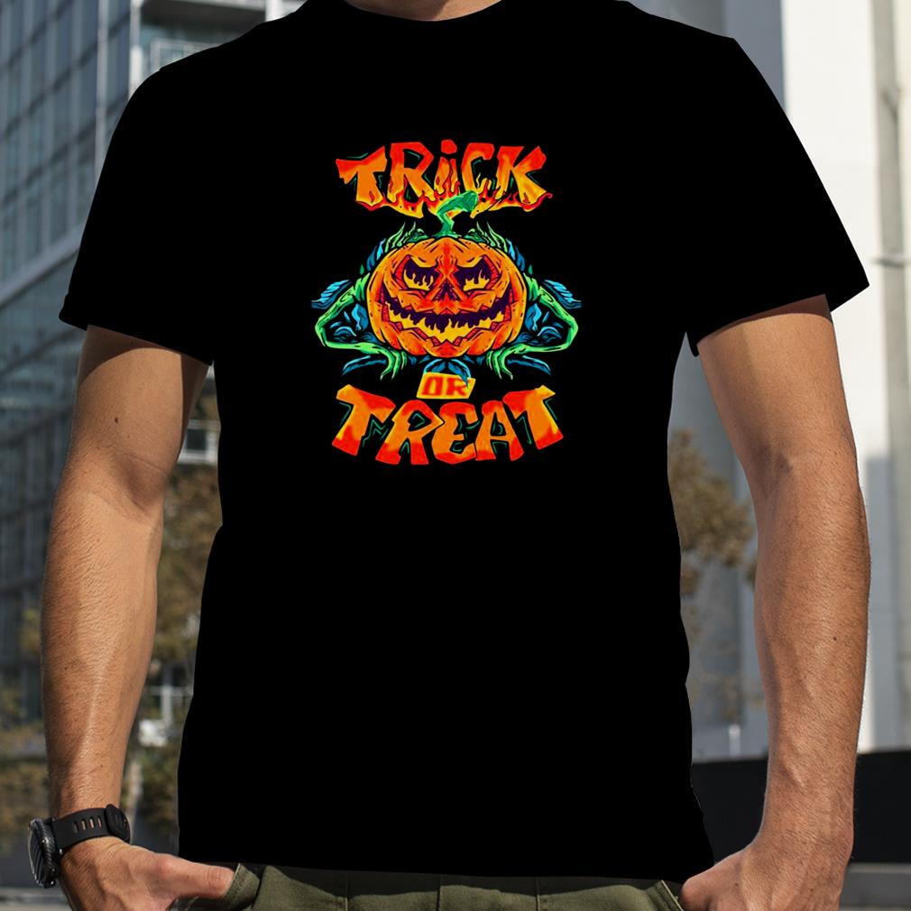 Iconic Night Trick Or Treat Scary Pumpkin Design Halloween shirt