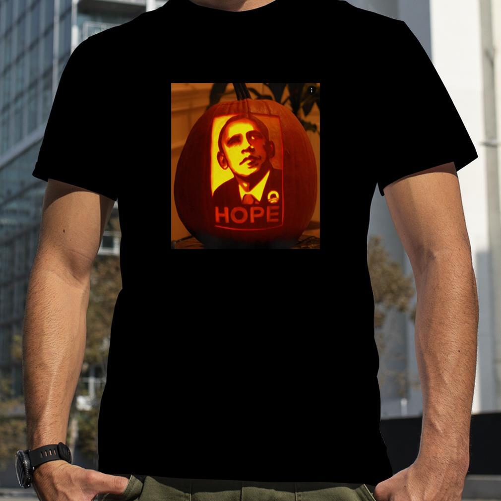 Obama Hope Pumpkin Carving Obama Halloween T Shirt