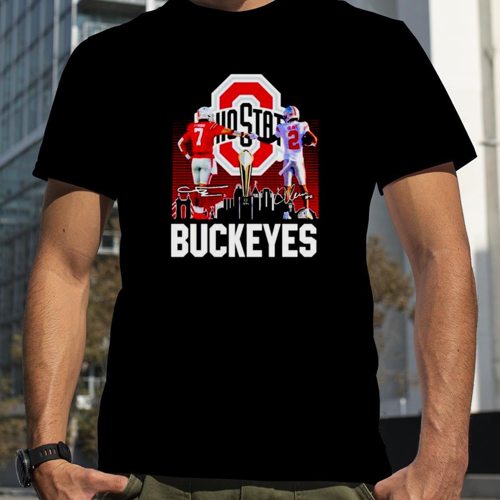 Ohio State Buckeyes stroud and Olave signatures T shirt