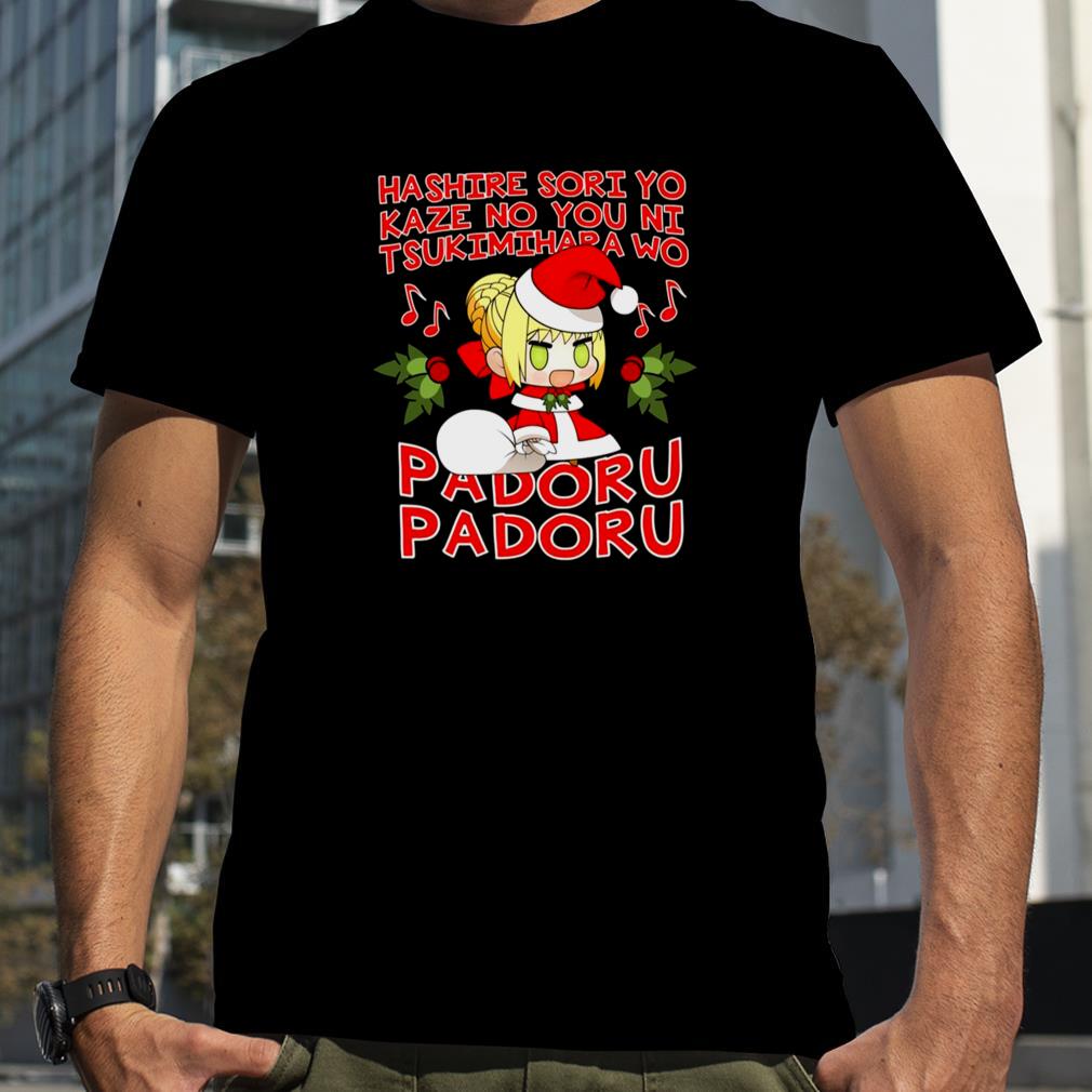 Padoru Padoru Red Text Design shirt