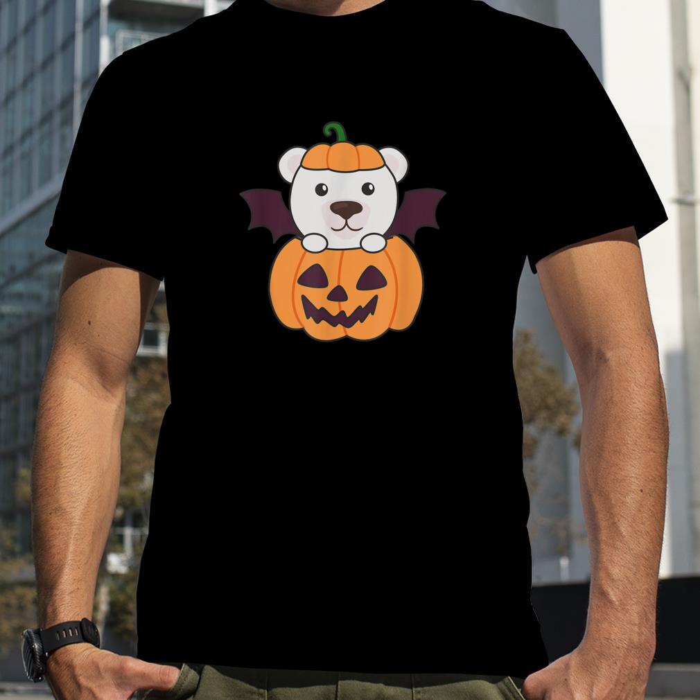 Polar Bear Halloween Pumpkin Bat Polar Bear Halloween T Shirt