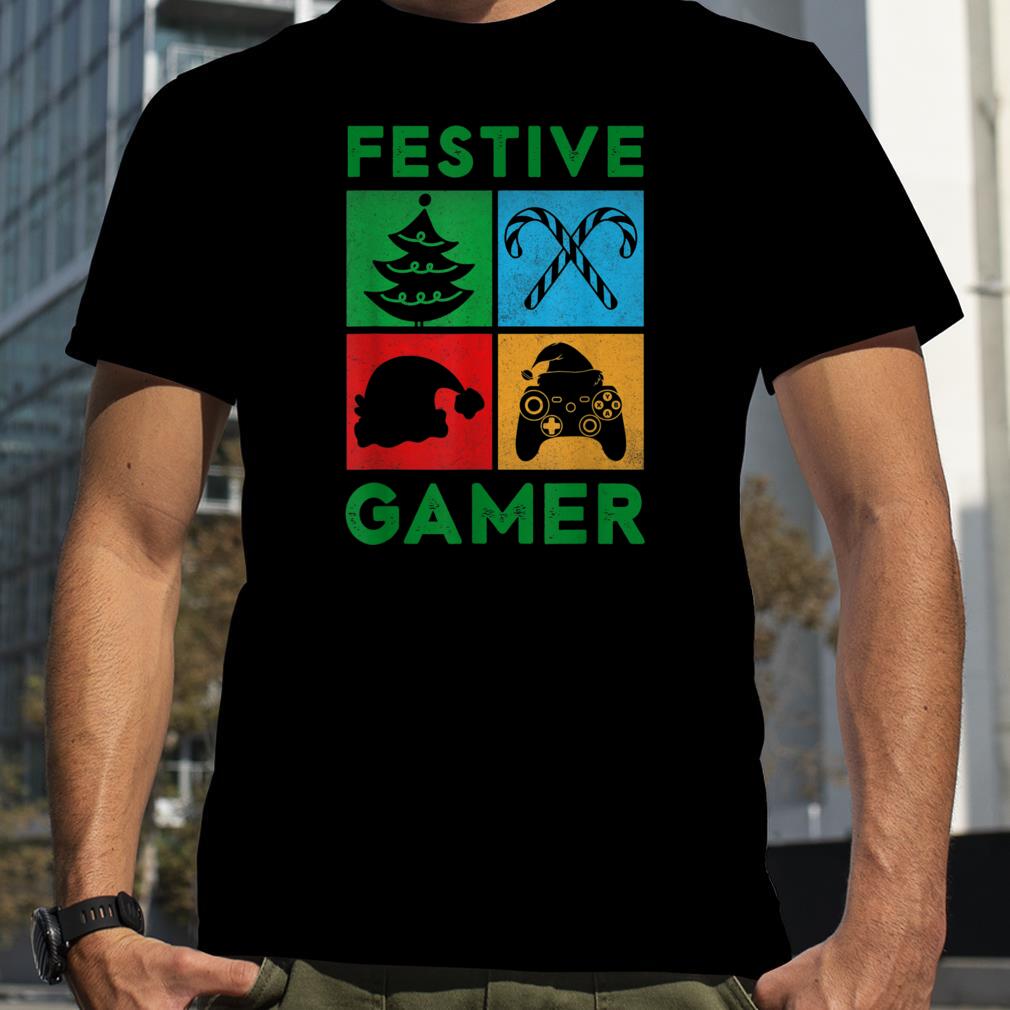 Retro Festive Gamer Christmas Video Games T Shirt