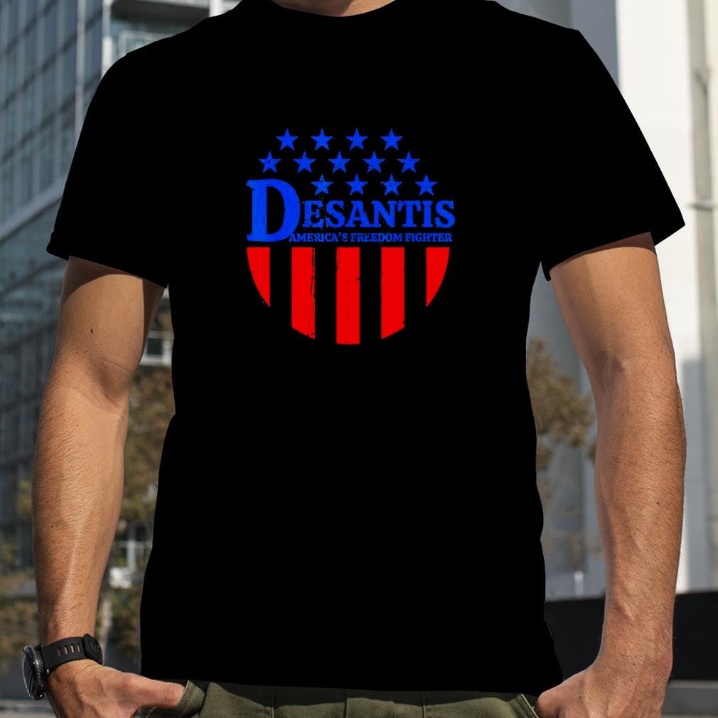 Ron Desantis America’s Freedom Fighter Vintage Worn Badge T Shirt
