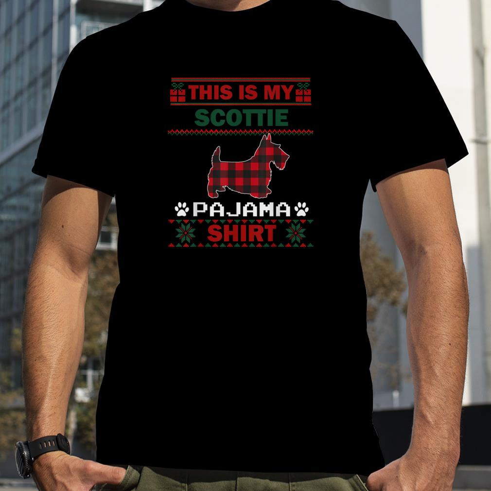 Scottie Dog Gifts This Is My Scottie Pajama Ugly Christmas T Shirt