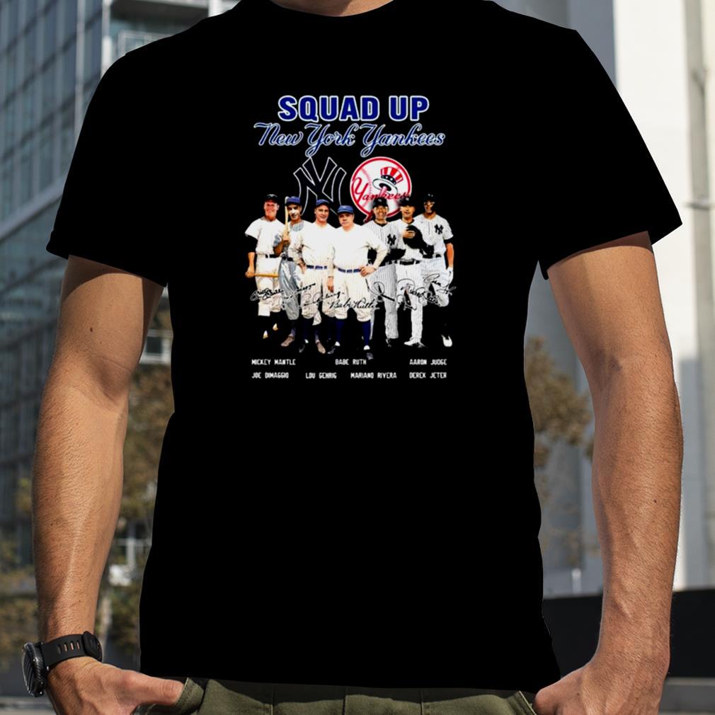 Squad up New York Yankees Team Football signatures shirt