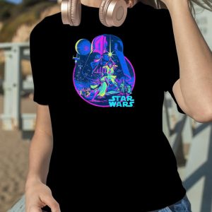 Star Wars Bright Classic Neon Poster Art Graphic T Shirt T Shirt