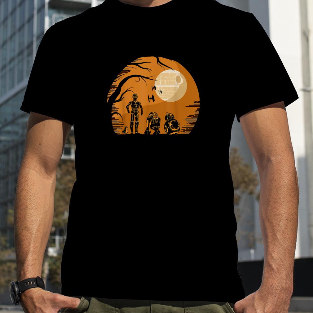 Star Wars Droids Halloween Orange Hue Death Star Portrait T Shirt