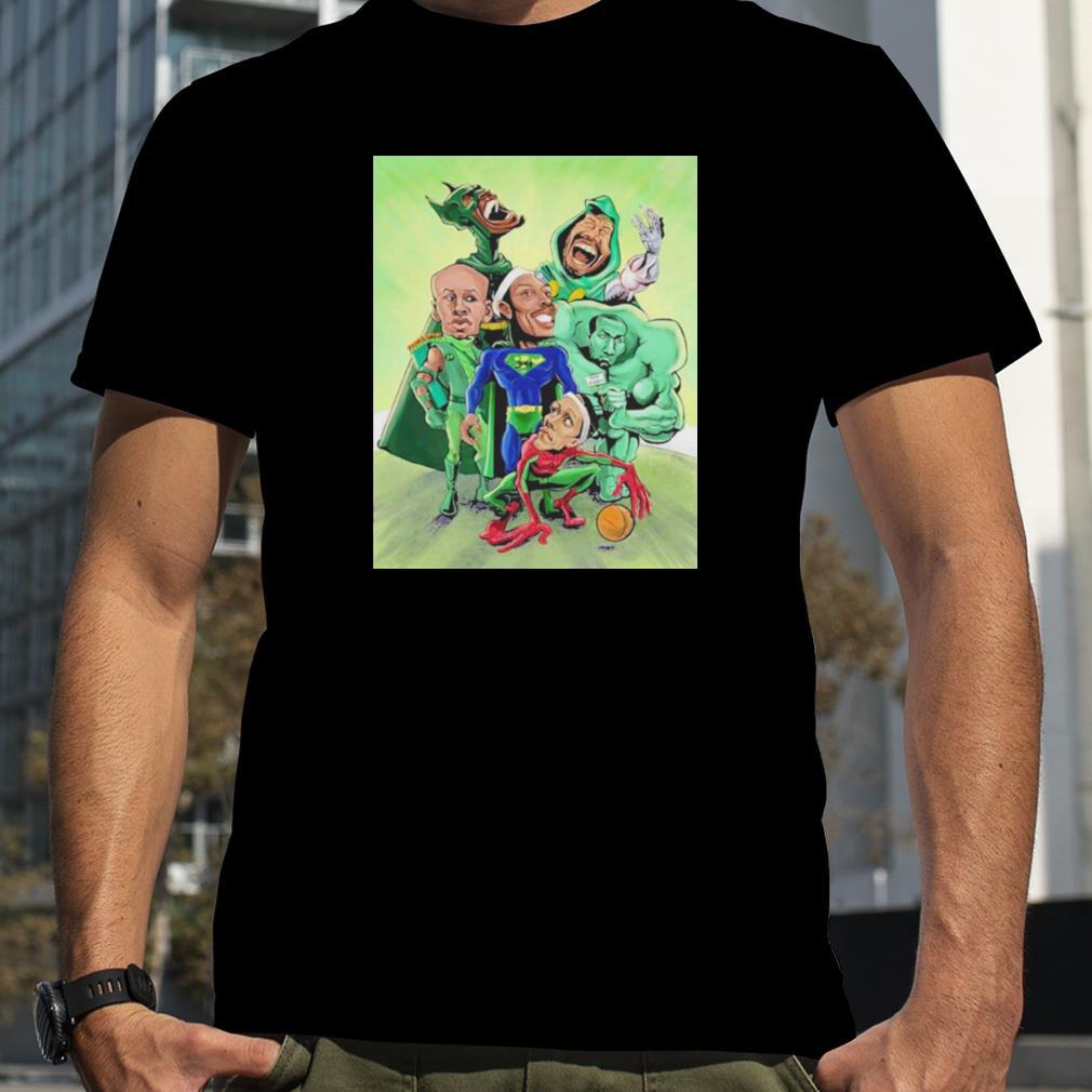 Superhero Cartoon Boston Celtics Halloween Shirt
