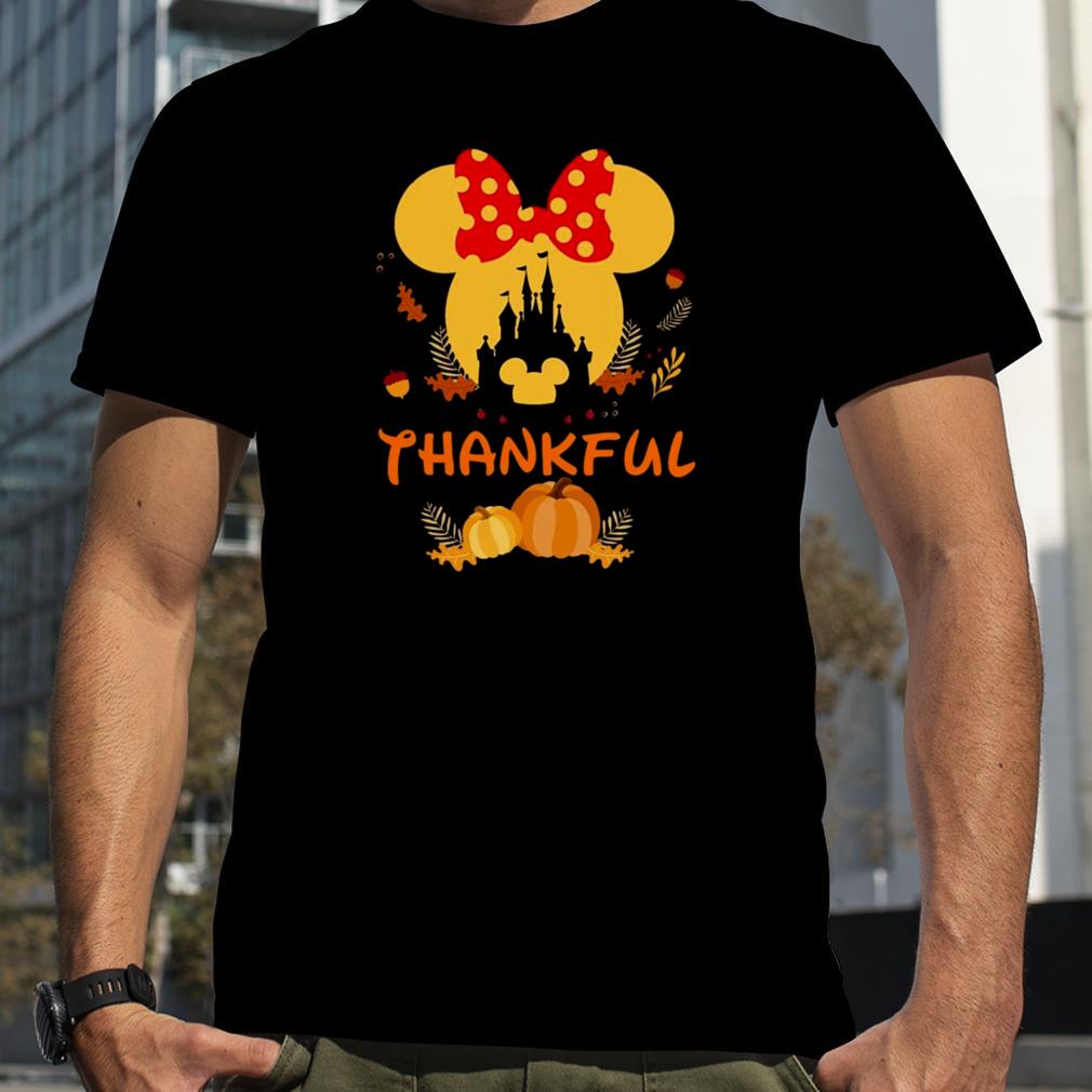 Thanksgiving Minnie Head With Black Castle Pumpkin Disney Thanksgiving Shirts