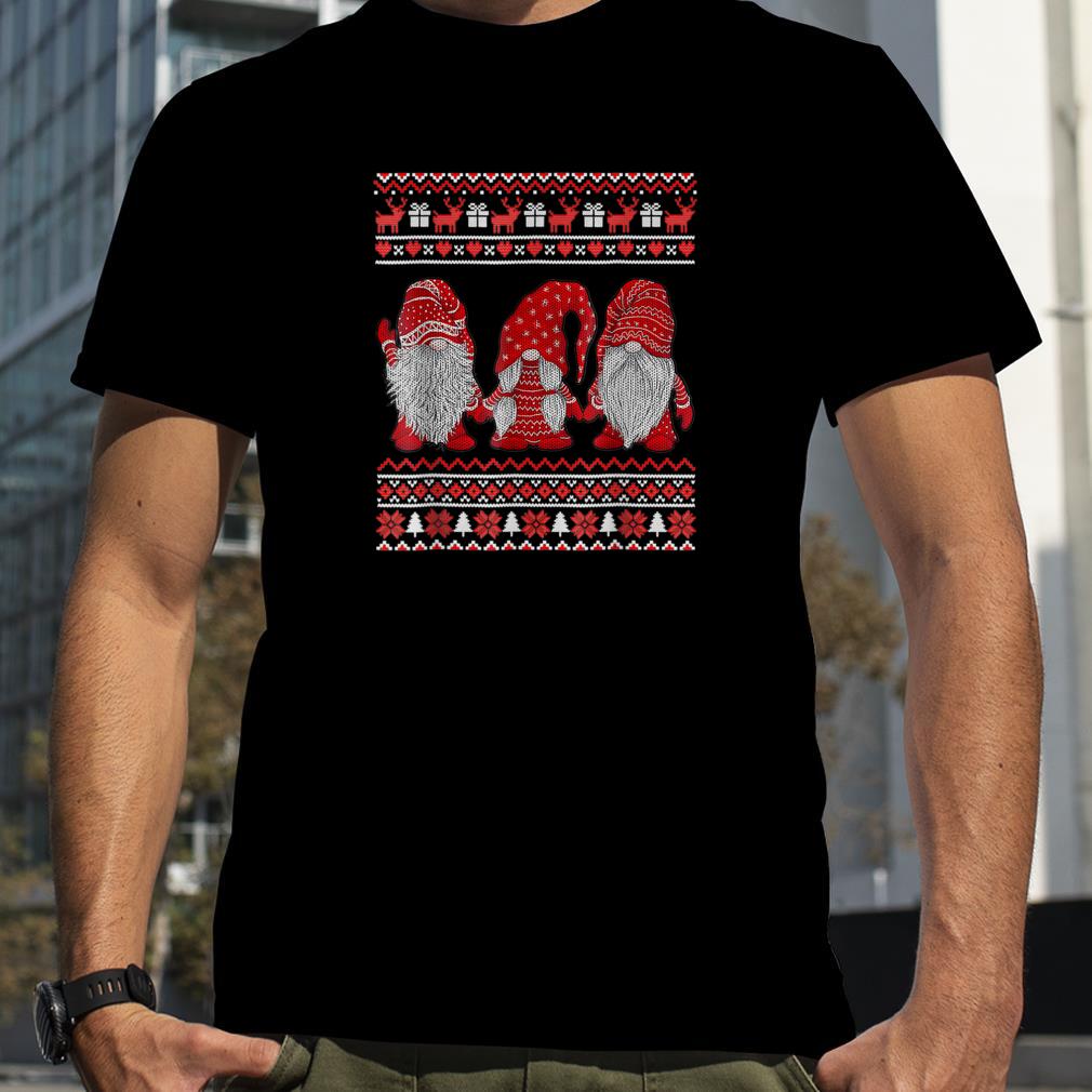 Three Gnomes Buffalo Plaid Ugly Sweater Xmas Christmas Gifts T Shirt