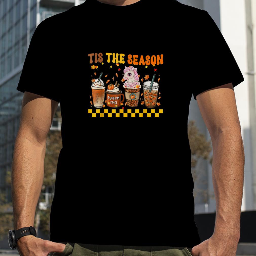 Tis' The Season Coffee Pumpkin Unicorn Halloween Fall T Shirt