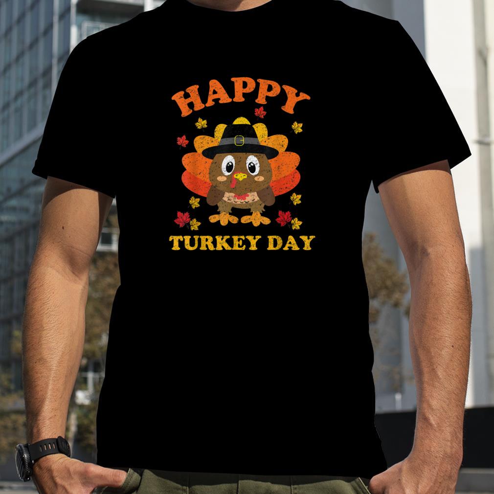 Turkey Funny Happy Thanksgiving Gobble Wobble Little Boys T Shirt