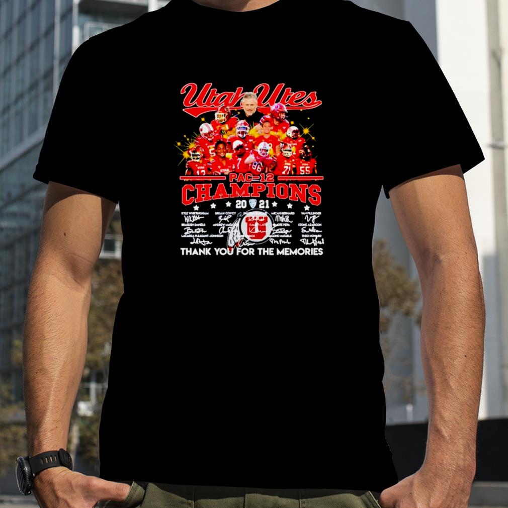 Utah Utes Pac 12 champions thank you for the memories signatures shirt
