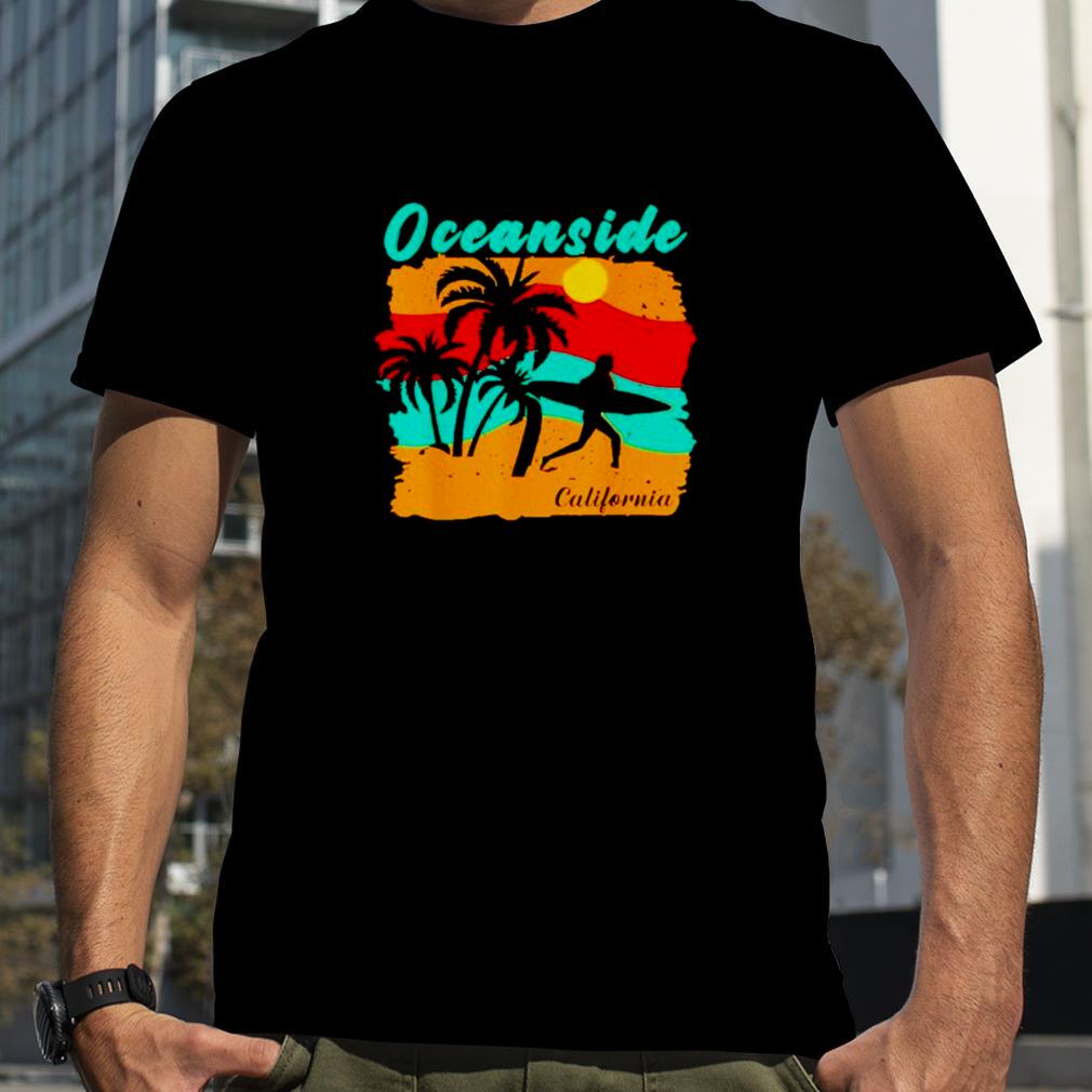 Vintage sunset beach surfing oceanside California shirt