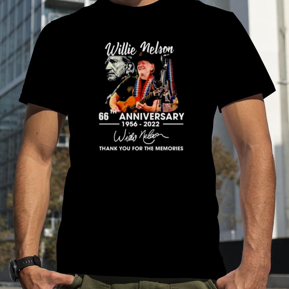 Willie Nelson 66th anniversary 1956 2022 thank you for the memories signature shirt