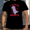 I Steal Hearts Cute Dinosaur Hugging Heart Valentine's Day T Shirt