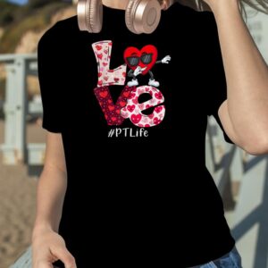LOVE PT Physical Therapy Valentine Day Dabbing Heart T Shirt