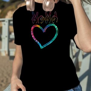 I Love You Heart Hand Sign Valentines Day Tie Dye T Shirt