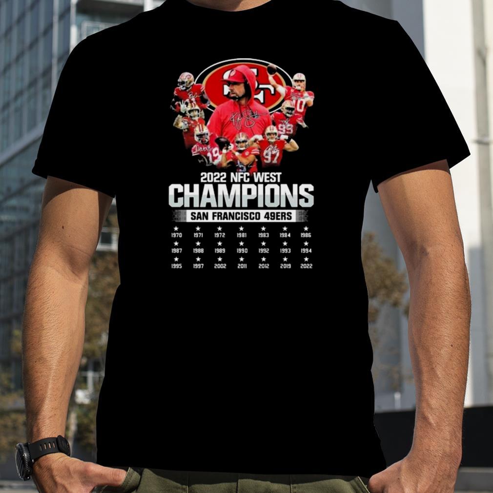 San Francisco 49ers 2022 NFC West Champions 1970 2022 Signatures Shirt