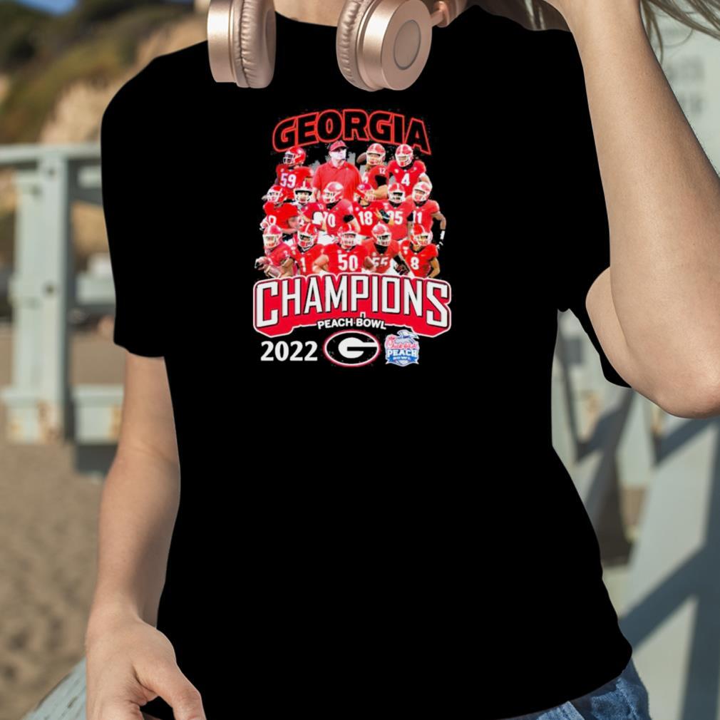 2022 Georgia Bulldogs Champions Peach Bowl football shirt