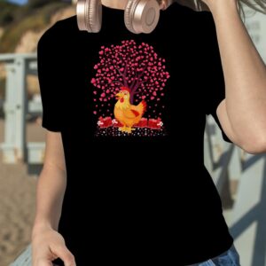 Chicken Bird Lover Heart Tree Chicken Valentine's Day T Shirt