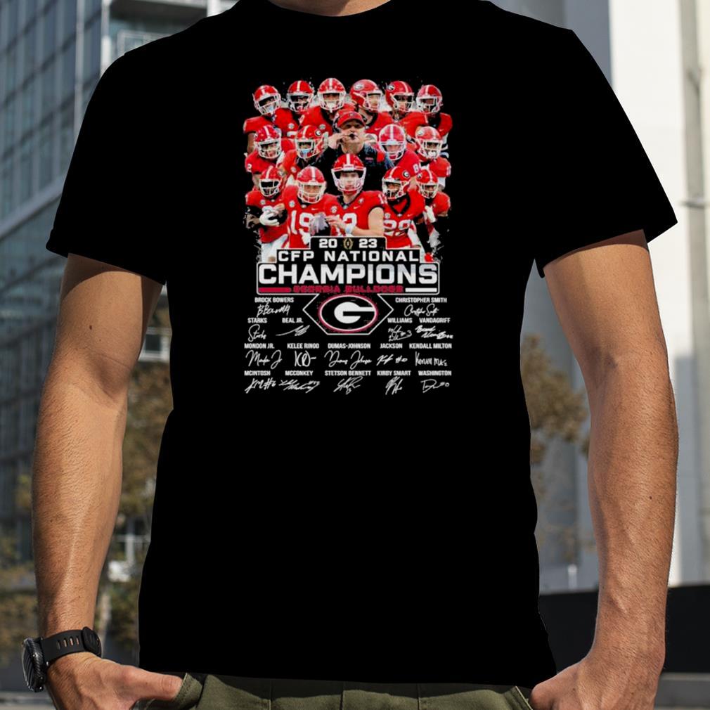 Georgia Bulldogs 2023 CFP National Champions signatures shirt