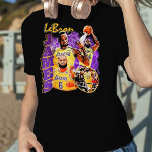 Number 6 Lebron James Lakers basketball shirt